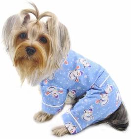 img 2 attached to Snowman Snowflake Flannel Pamajas Bodysuit Dogs