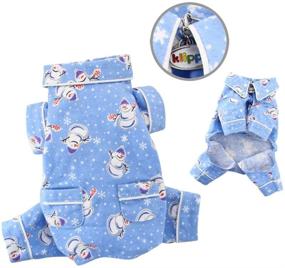 img 1 attached to Snowman Snowflake Flannel Pamajas Bodysuit Dogs