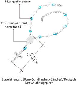 img 1 attached to Браслет-четки U7 из нержавеющей стали с оберегающим амулетом - Злая Утроба/Сердце/Медаль Святого Бенедикта/Крест Девы Марии для мужчин и женщин