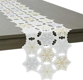 img 2 attached to DII Christmas Embroidered Metallic Snowflakes: Sparkling Holiday Décor Delight