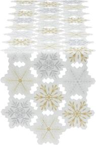 img 4 attached to DII Christmas Embroidered Metallic Snowflakes: Sparkling Holiday Décor Delight