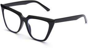 img 2 attached to 👓 Womens Chic Oversized CatEye Blue Light Blocking Reading Glasses: Big Eyeglass Frames with Large Lens for Computer Readers