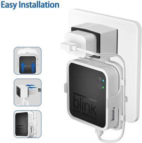 img 2 attached to 🔌 Convenient Outlet Wall Mount for Blink Sync Module 2 & Blink Security Cameras - Easy Install & Cable Management, White (1 Pack)