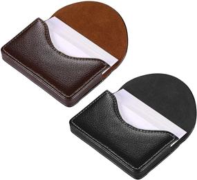 img 4 attached to Kiniza Leather Business Holder Magnetic: Sleek and Practical Organizer for Professionals
