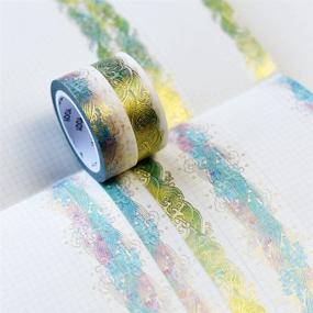 img 3 attached to Gold Washi Tape Set of 2 Rolls – Unique Wave Design in Gold Color for DIY Crafts, Japanese Masking Adhesive Sticky Paper, Decorative Washi Tape Set (Width: 15mm)