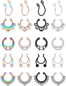 img 4 attached to 💎 SCERRING Septum Stainless Piercing Jewelry: Glamorous Women's Body Jewelry