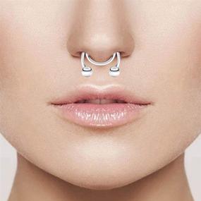 img 3 attached to 💎 SCERRING Septum Stainless Piercing Jewelry: Glamorous Women's Body Jewelry