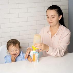 img 1 attached to Система Kiinde Foodii Homemade Squeeze Pouch: приготовление детского пюре с переиспользуемыми наконечниками, ложками и стартовым набором пищевых пакетов для детей и малышей.