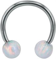 16g opal stainless steel horseshoe circular barbell nose hoop ring lip helix earrings septum ring for zs logo