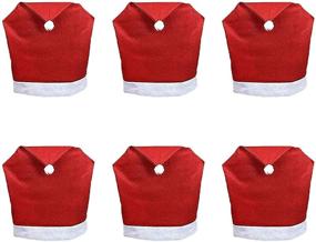 img 3 attached to 🎅 Mehome Christmas Chair Covers Santa Clause Red Hat Dining - Festive Xmas Holiday Decoration (Pack of 6)