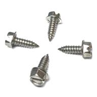 four (4) rustproof stainless license plate screws - set of 4 stainless steel license plate frame screws for fastening license plates logo