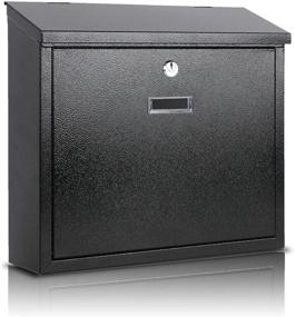 img 4 attached to Secure and Spacious Black Wall Mounted Mailbox with Key Lock – 14.2X 4X 12.6 Inch