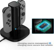 🎮 nintendo switch joy-con charger station - fast charging dock by gamewill (black) logo