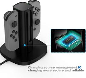 img 3 attached to 🎮 Nintendo Switch Joy-Con Charger Station - Fast Charging Dock by GameWill (Black)