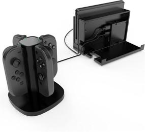 img 1 attached to 🎮 Nintendo Switch Joy-Con Charger Station - Fast Charging Dock by GameWill (Black)