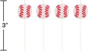 img 1 attached to ⚾️ Sports Fanatic Baseball Shaped Pick Candles - Set of 4 by Creative Converting