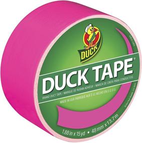 img 4 attached to Duck Brand Neon Pink Duct Tape - Vibrant 1.88 Inches x 15 Yards, Ideal for Crafting & Repairs - Single Roll