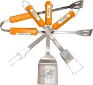 🏈 game day essential: nfl miami dolphins 4-piece barbecue set for fans logo