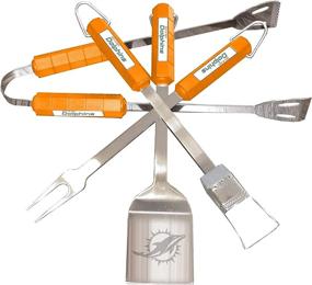 img 1 attached to 🏈 Game Day Essential: NFL Miami Dolphins 4-Piece Barbecue Set for Fans