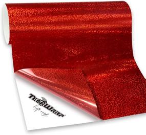 img 3 attached to 🌟 TECKWRAP Red Holographic Sparkle Craft Vinyl - 1ftx5ft - Self-Adhesive