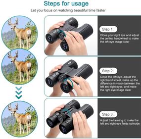 img 1 attached to 🔭 High Definition 12x42 Binoculars for Adults - Waterproof Compact Binoculars with Clear Low Light Vision - Ideal for Bird Watching, Hiking, Traveling, Hunting, and Sports Events