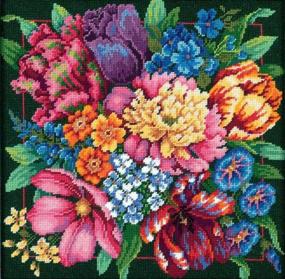 img 1 attached to 🌸 Enhance your Needlepoint Skills with DIMENSIONS Floral Splendor Kit - 14'' x 14''
