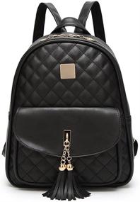 img 3 attached to 🎒 I IHAYNER Women's Simple Design Leather Quilted Casual Backpack: The Perfect Fashion Statement for Women