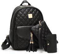 🎒 i ihayner women's simple design leather quilted casual backpack: the perfect fashion statement for women logo