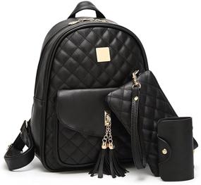img 4 attached to 🎒 I IHAYNER Women's Simple Design Leather Quilted Casual Backpack: The Perfect Fashion Statement for Women