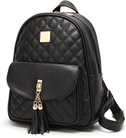 img 2 attached to 🎒 I IHAYNER Women's Simple Design Leather Quilted Casual Backpack: The Perfect Fashion Statement for Women