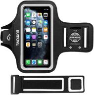 📱 armband for iphone 11 pro max/xs max, bumove gym running workouts sports cell phone arm band with key/card holder (black) logo