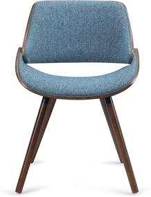 img 4 attached to 🪑 SIMPLIHOME Malden Bentwood Dining Chair: Denim Blue Woven Polyester, Solid Wood, Upholstered - Mid Century Modern Design for Dining Room
