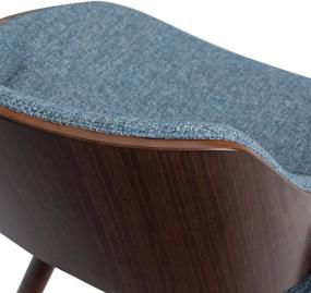 img 1 attached to 🪑 SIMPLIHOME Malden Bentwood Dining Chair: Denim Blue Woven Polyester, Solid Wood, Upholstered - Mid Century Modern Design for Dining Room