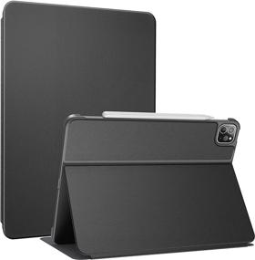 img 4 attached to 📱 Soke Lightweight Premium Leather Folio Stand Case for New iPad Pro 11 2021 [2nd Gen Apple Pencil Charging + Auto Wake/Sleep], Hard PC Back Cover for Apple iPad Pro 11 Inch (Black)