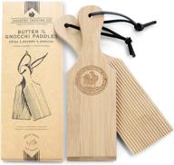 🍝 9.5-inch gnocchi boards and wooden butter paddles set - effortlessly craft genuine homemade pasta and non-sticky butter - including 2 makers logo