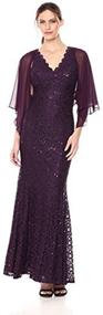 img 1 attached to Xscape Womens Glitter Lace Dress