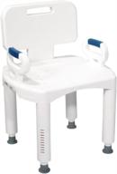 drive medical rtl12505 handicap bathroom bench with backrest and armrests | white логотип