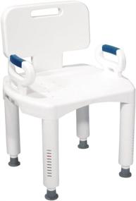 img 4 attached to Drive Medical RTL12505 Handicap Bathroom Bench with Backrest and Armrests | White