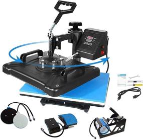 img 4 attached to 👕 Aonesy Pro 5 in 1 Combo Heat Press Machine: T-Shirt Hat Cap Mug Plate, Multifunctional Swing Away 360° Rotation Digital Heat Transfer Sublimation Machine (12 x 15 Inch)