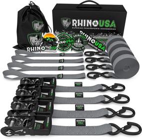 img 4 attached to RHINO USA Ratchet Straps Tie Down Kit Exterior Accessories