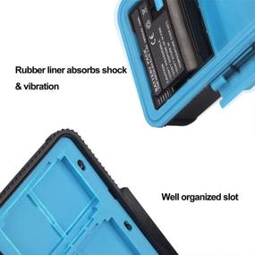 img 1 attached to 💦 Water-Resistant Anti-Shock Camera Battery Memory Card Case - Compact Camera Battery Card Storage Box for 3 Batteries, 3 XQD or CF Cards, and 6 SD Cards (Blue)