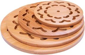 img 4 attached to ALFEEL Piece Bamboo Trivet Multifunction