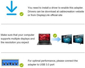 img 1 attached to 🔌 Кабель-адаптер USB 3.0 to HDMI от CableCreation (DisplayLink): качественное внешнее графическое решение для дисплея на Windows 10/8/8.1/7/Vista/XP [Черный]