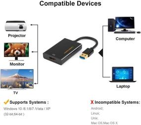 img 2 attached to 🔌 Кабель-адаптер USB 3.0 to HDMI от CableCreation (DisplayLink): качественное внешнее графическое решение для дисплея на Windows 10/8/8.1/7/Vista/XP [Черный]