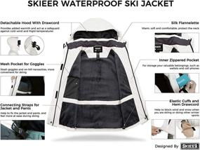 img 2 attached to Skieer Women's Waterproof Ski Jacket - Winter Rain Jacket with Warm Fleece and Snow Coat