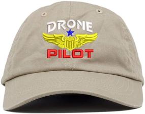 img 2 attached to 🎮 Drone Pilot Aviation Wing Embroidered Soft Crown Dad Cap by TOP LEVEL APPAREL