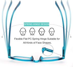 img 2 attached to 👓 LianSan 5 Pairs Round Reading Glasses with Spring Hinges for Men and Women, L3712 in Black, Red, Blue, Brown, and Demi