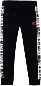 img 4 attached to Black Bianco Sweatpants Trousers Presented Boys' Clothing in Pants