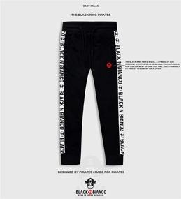 img 2 attached to Black Bianco Sweatpants Trousers Presented Boys' Clothing in Pants