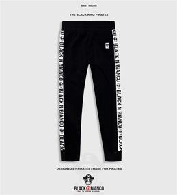 img 1 attached to Black Bianco Sweatpants Trousers Presented Boys' Clothing in Pants